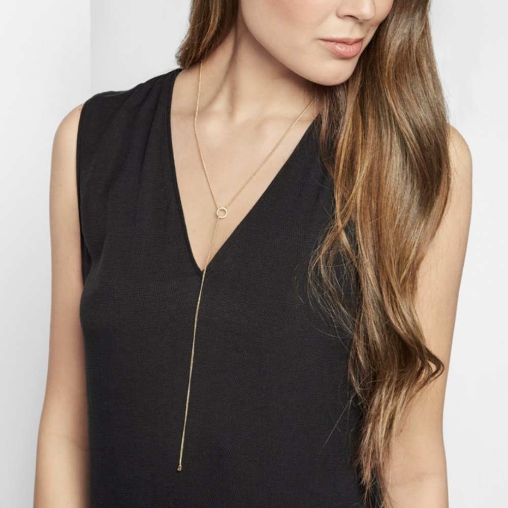 BaubleBar Gold Enigma Necklace Y Chain - 14K Gold Plated Metal